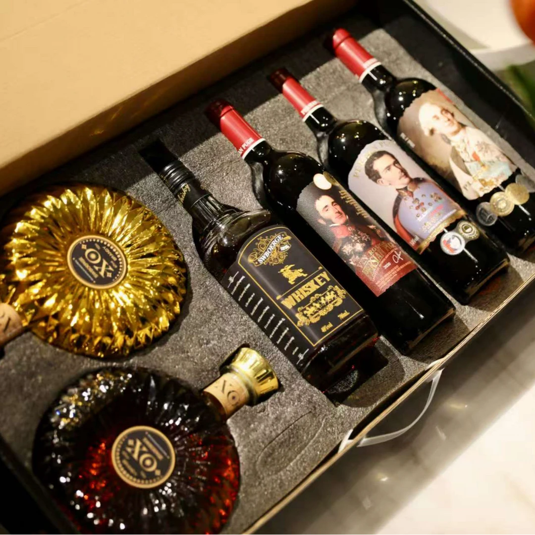 波斯普歌三爵干红红酒洋酒礼盒装共6支JT
