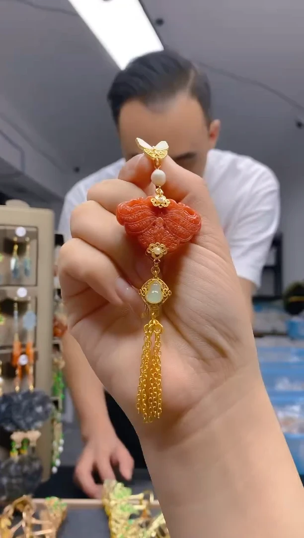 【闪购商品】翡翠耳饰合金164翡翠压襟