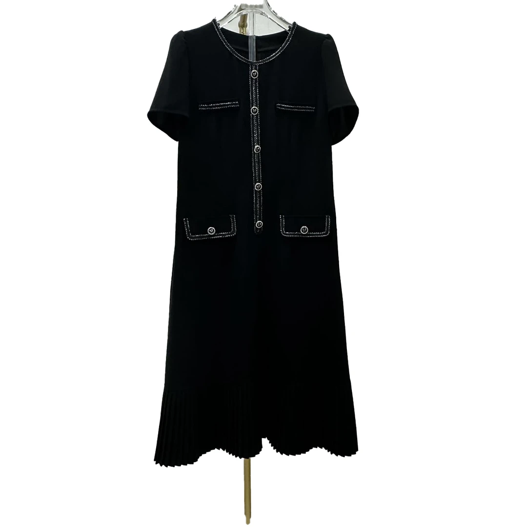 【品牌撤柜剪标】A高端大码原创遮肉显瘦连衣裙 A9008