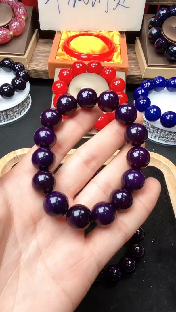 【闪购商品】玛瑙/玉髓手串未镶嵌紫杉醇紫俱来卡14