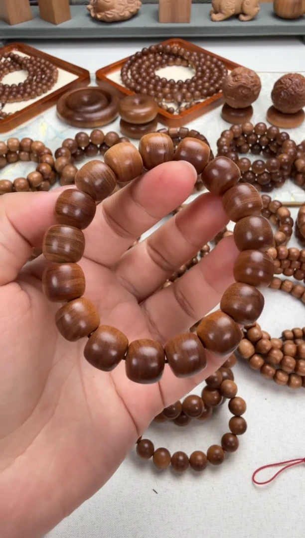 檀香木手串/手链12X13横纹单圈 印度老山檀香