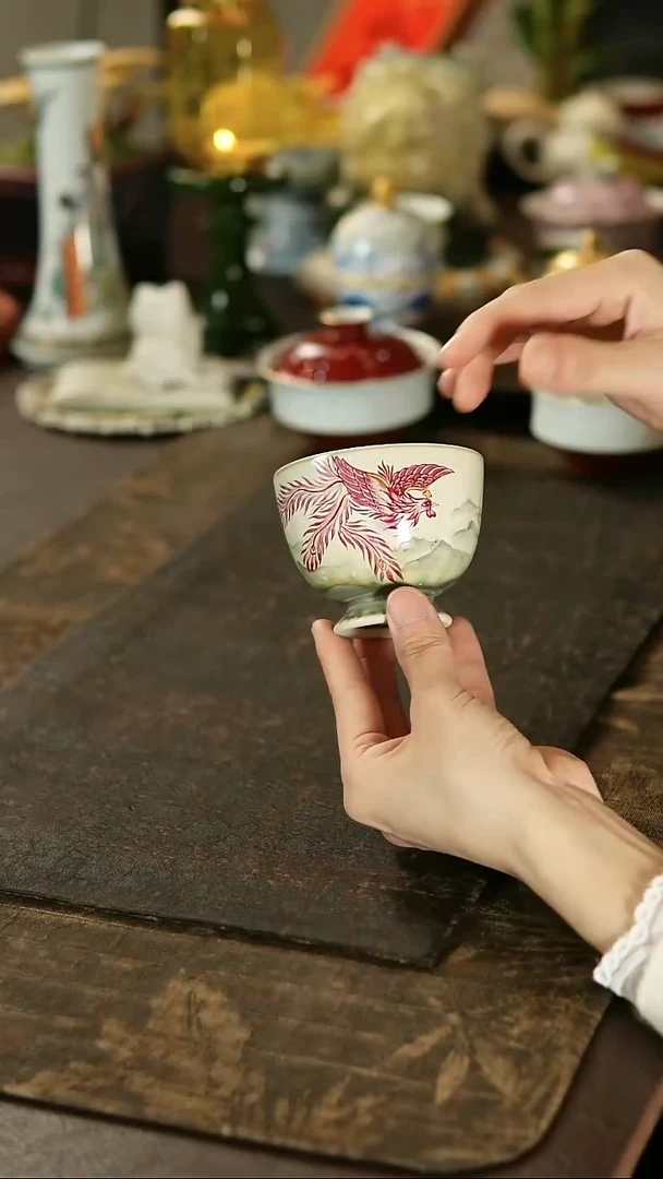 景德镇陶瓷杯碗柴烧多人