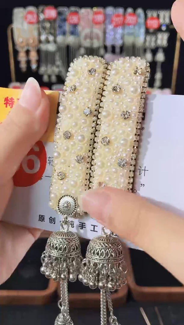 仿水晶铁合金86原创发夹一对倒夹