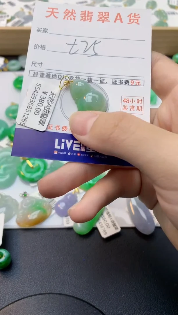颈饰未镶嵌翡翠天然缅甸A货翡翠百元以上9元证书费自理