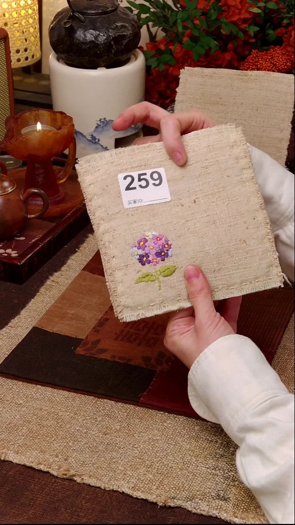 ?***?Cici手作刺子绣柿染壶垫杯259