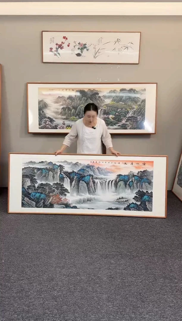 国画富水长流210*80曾松涛老师