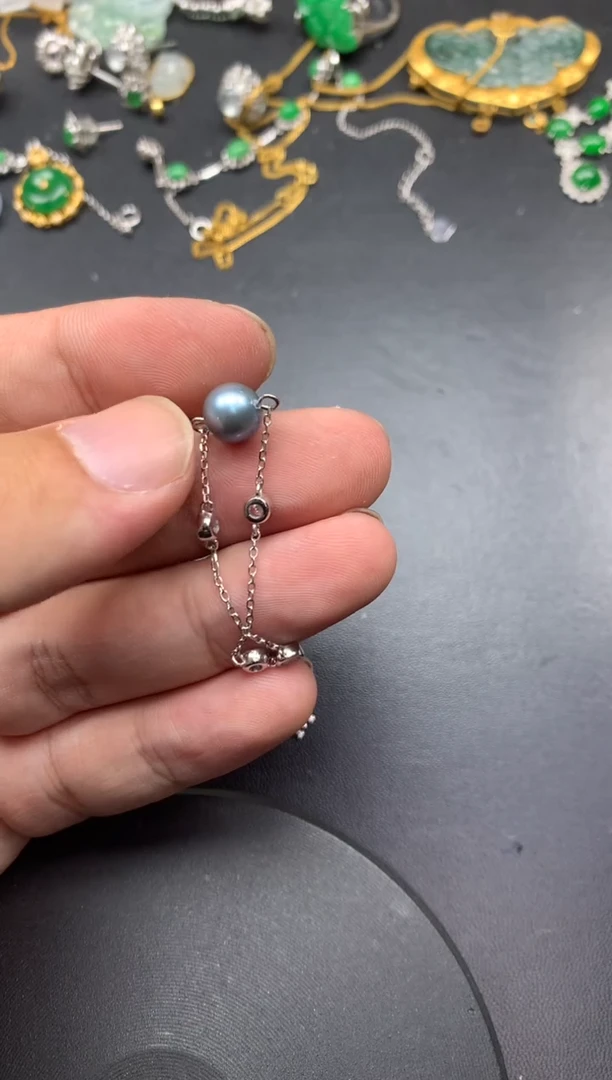 颈饰银S925镶嵌海水珍珠爱*己艾希商品不退不换