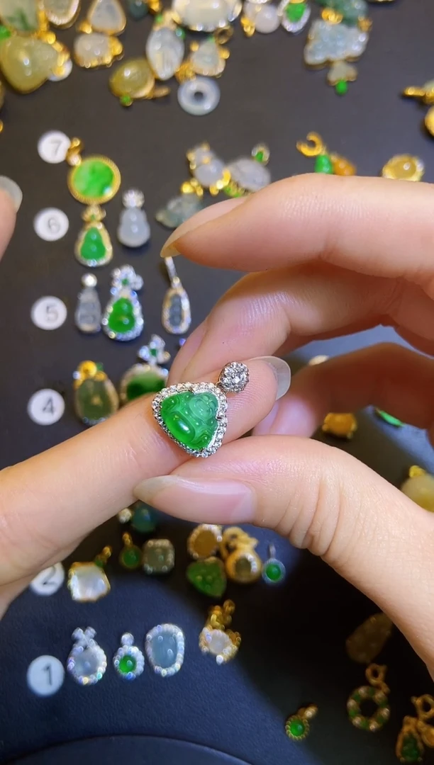 吊坠(不含链)银S925镶嵌翡翠1