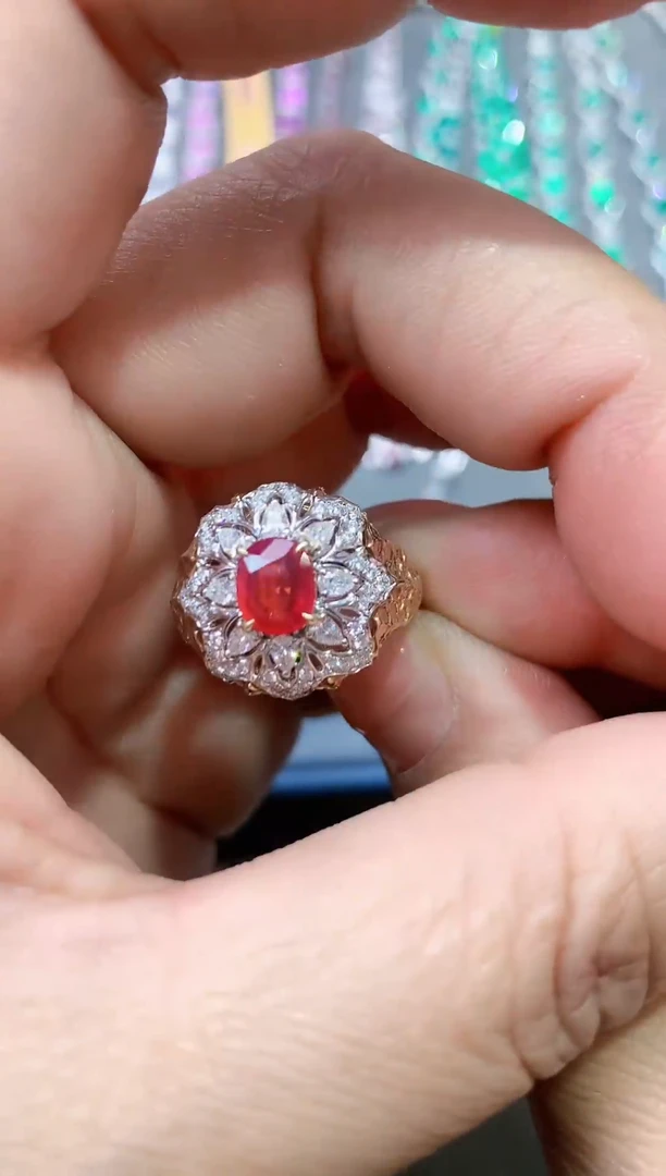 【闪购商品】红宝石戒指18K金镶嵌1.07ct