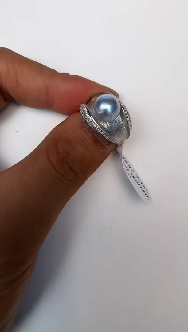 海水珍珠银S925镶嵌戒指戒指