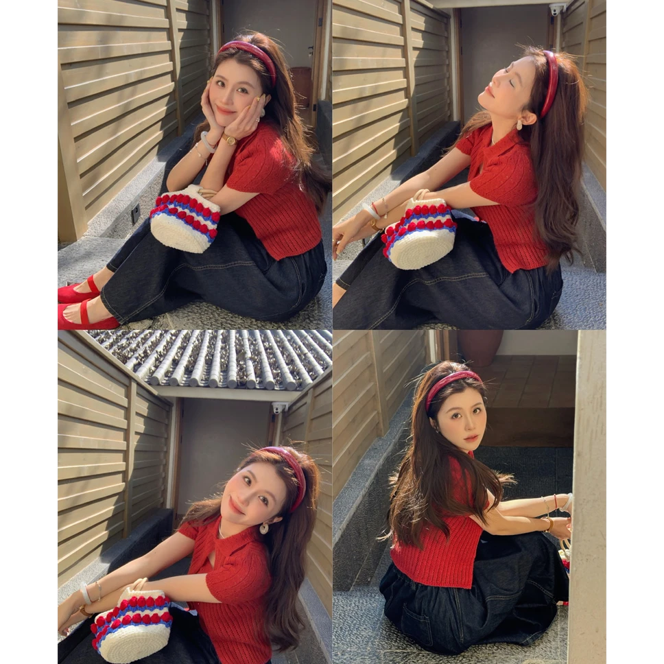 【小甜豆】开衫+吊带两件套！简约甜美软糯舒适镂空针织衫衣H6-47