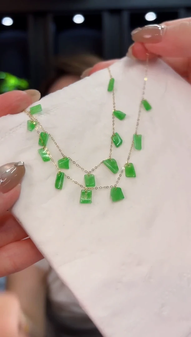 18K金镶嵌手链翡翠缅料A货/多样性发货/一件