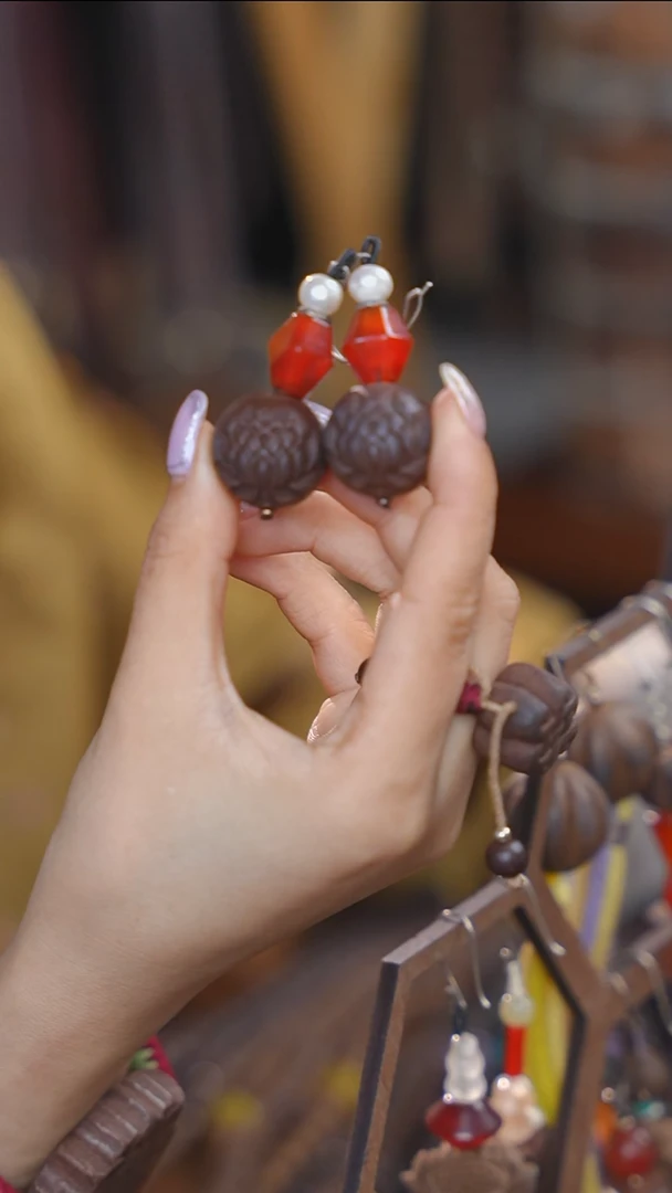 泥塑念慈2.2左右莲花珠耳饰设计款式