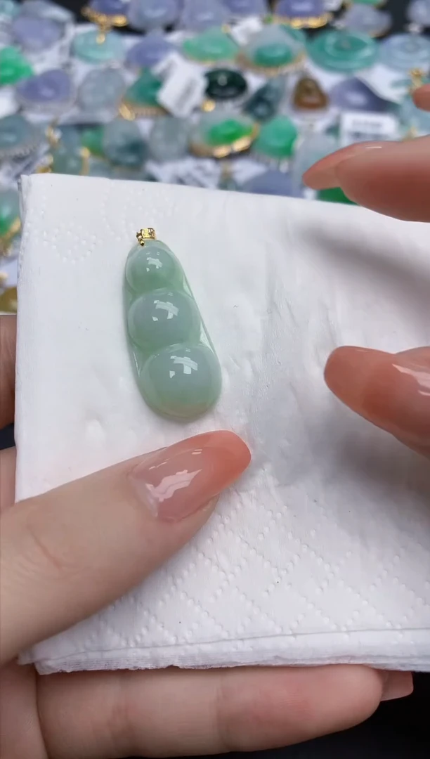 【闪购商品】翡翠颈饰18K金镶嵌天然缅甸翡翠A货