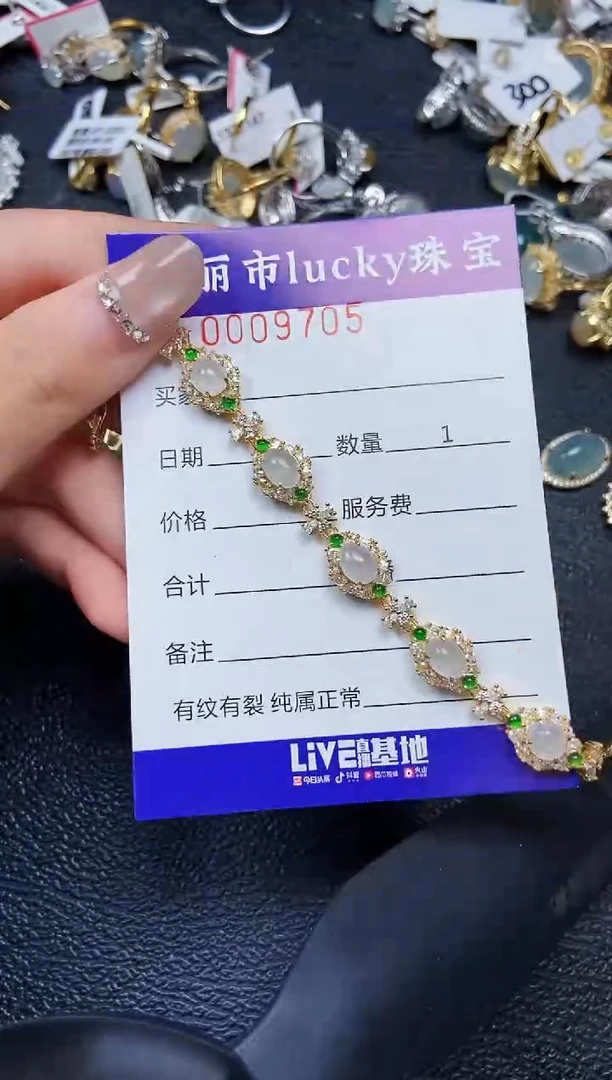 翡翠银S925镶嵌颈饰9705