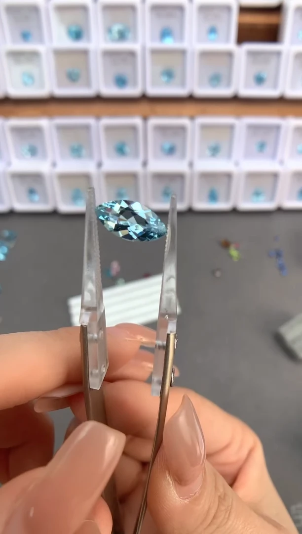 未镶嵌裸石定制海蓝宝石1.54ct 圣玛 04088