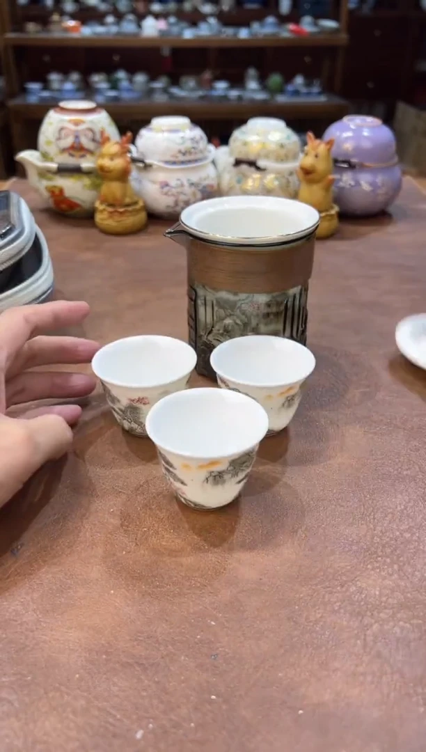 真的很便宜超好看会开片的旅行茶具