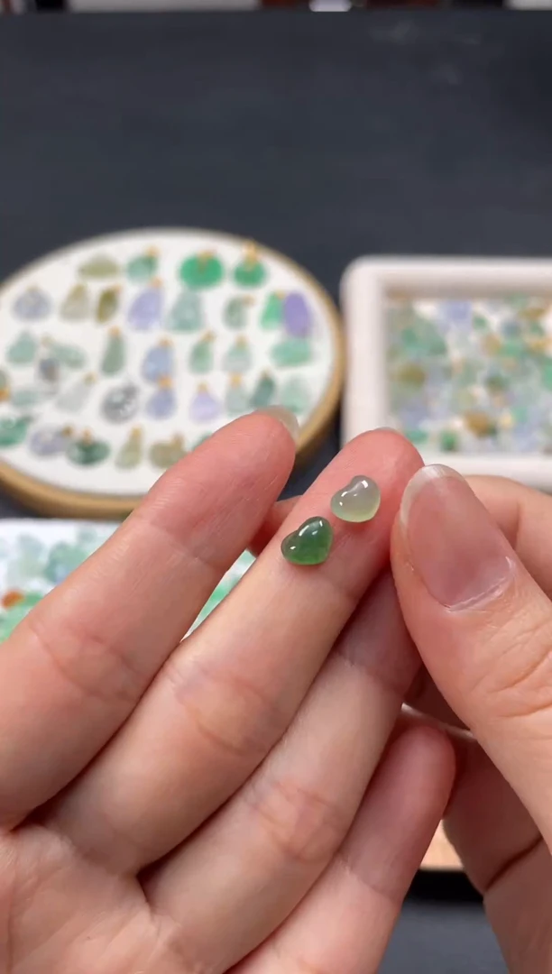 吊坠(不含链)银S925镶嵌翡翠2个JK105