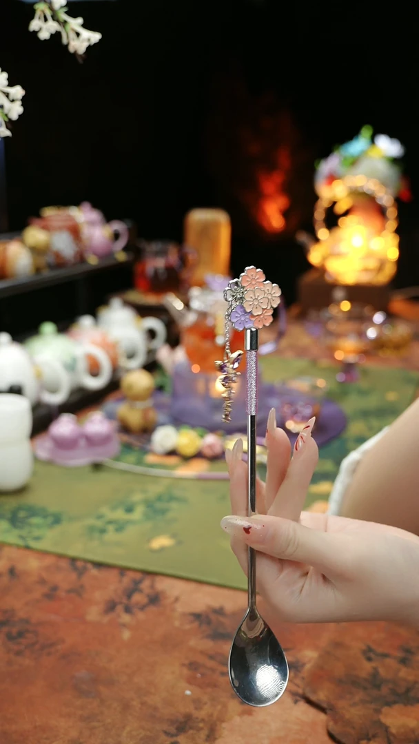 【闪购商品】紫色手工咖啡勺茶室