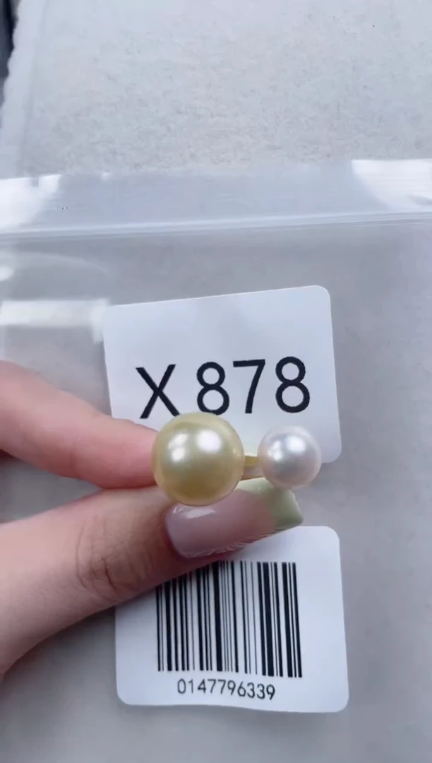 银S925镶嵌海水珍珠戒指X878