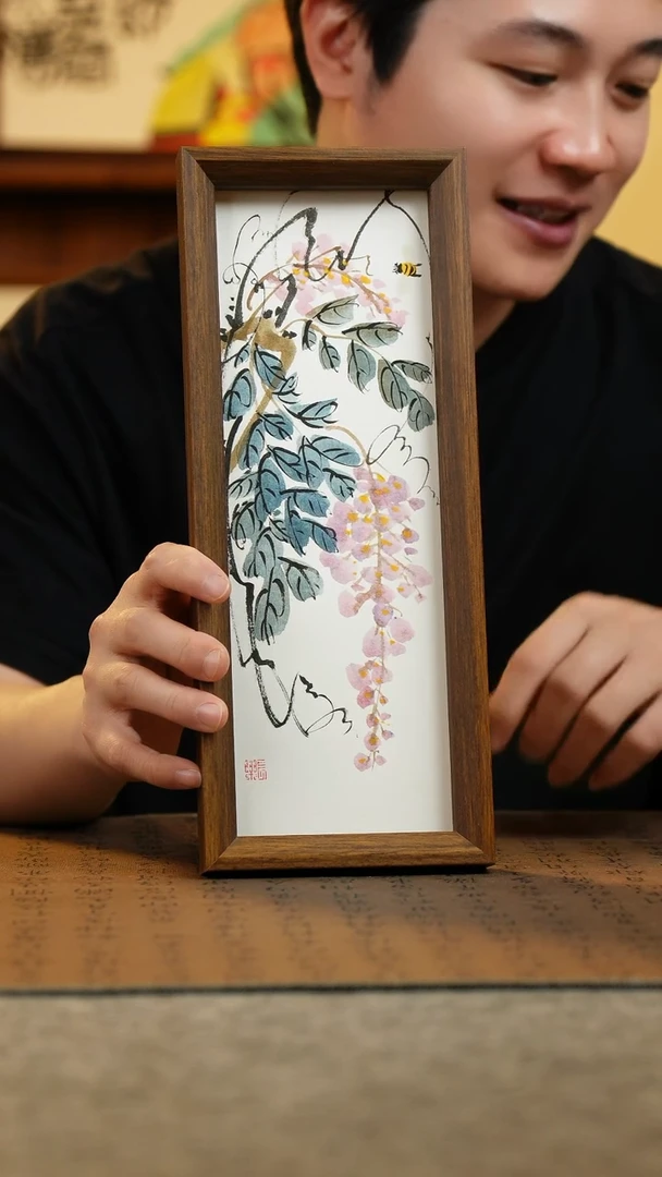 国画12.5*31.5纯手绘国风国画摆台