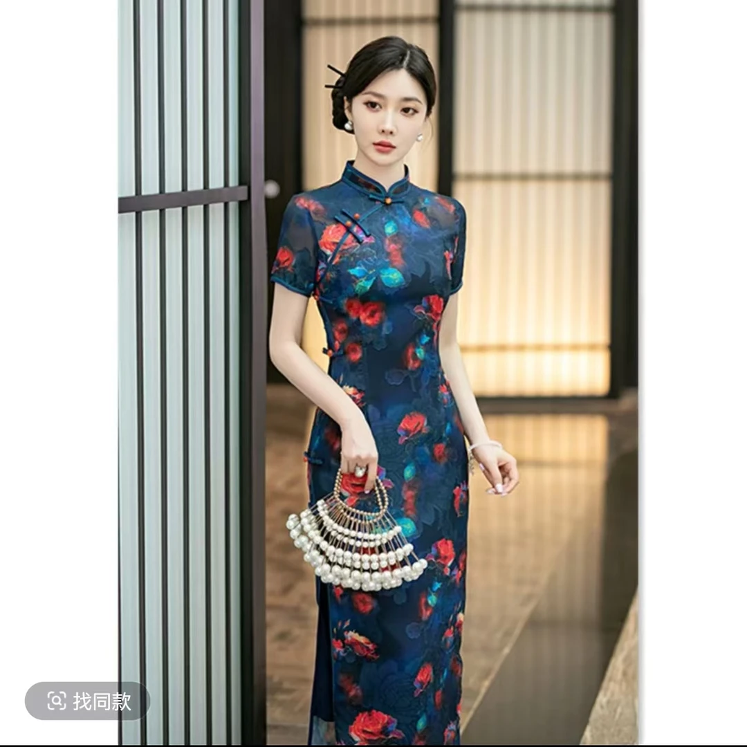 2025年气质新款高端时尚端庄优雅长款旗袍