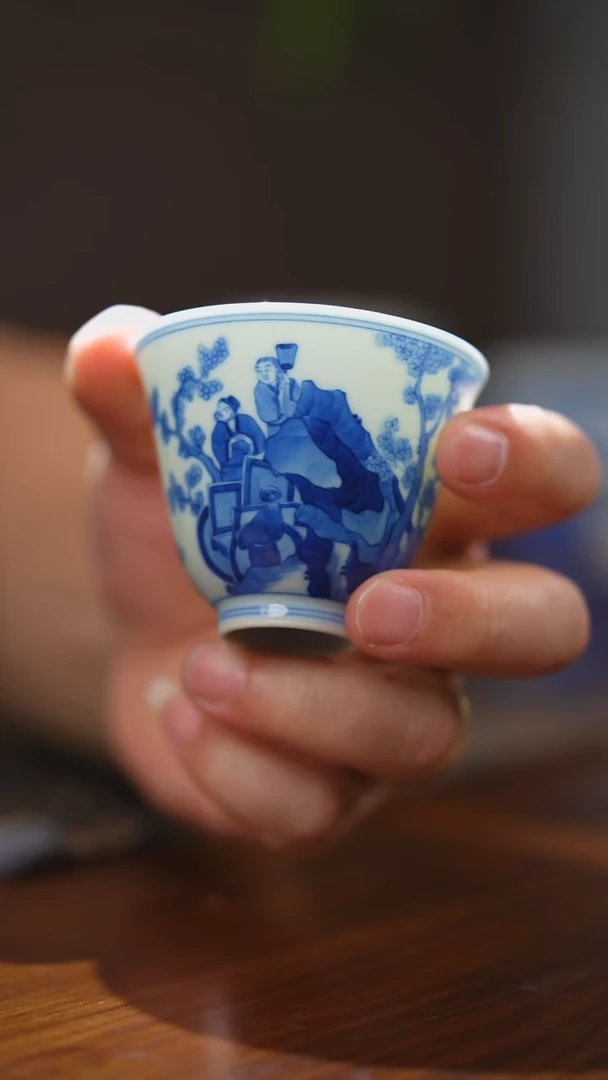 其他天心雅器仿古山行图单杯