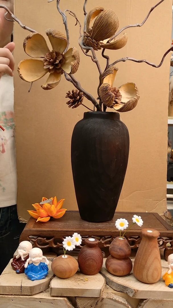 木实木花瓶一物一拍