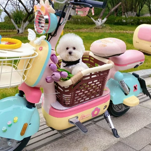 HIPET20斤内电动车宠物出行神器自行车狗狗专用筐电动车宠物筐