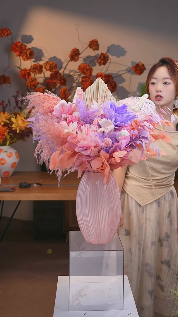 图片款式：单花束+花瓶