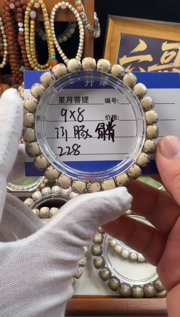 手串星月菩提 星月菩提绿背河豚