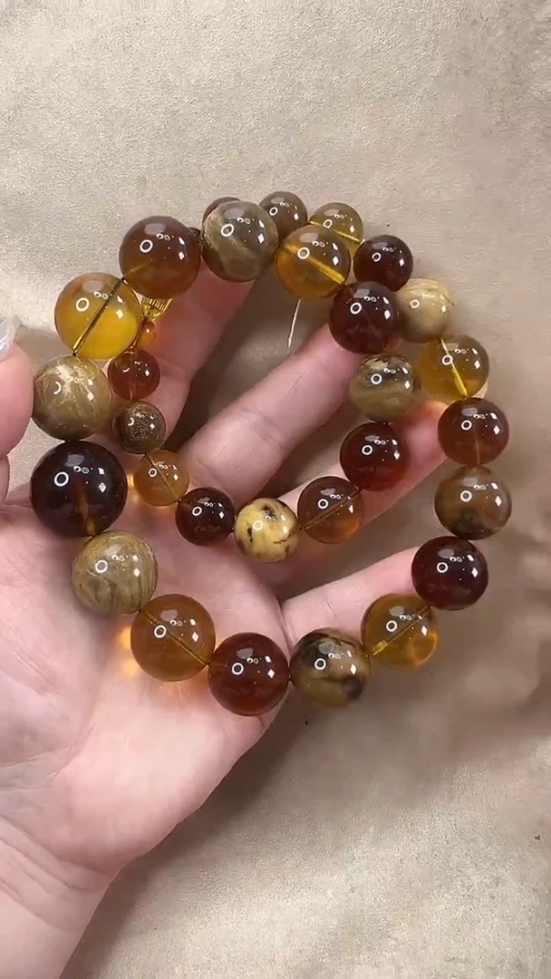 琥珀颈饰未镶嵌项链