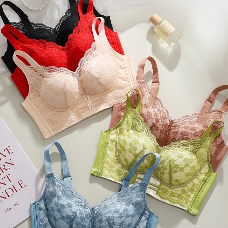 【青黛】无磁AB小C杯中厚1.5小胸聚拢显大内衣上托防下垂收副乳文胸