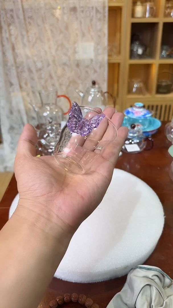 蝴蝶杯紫色1只。。。。。。
