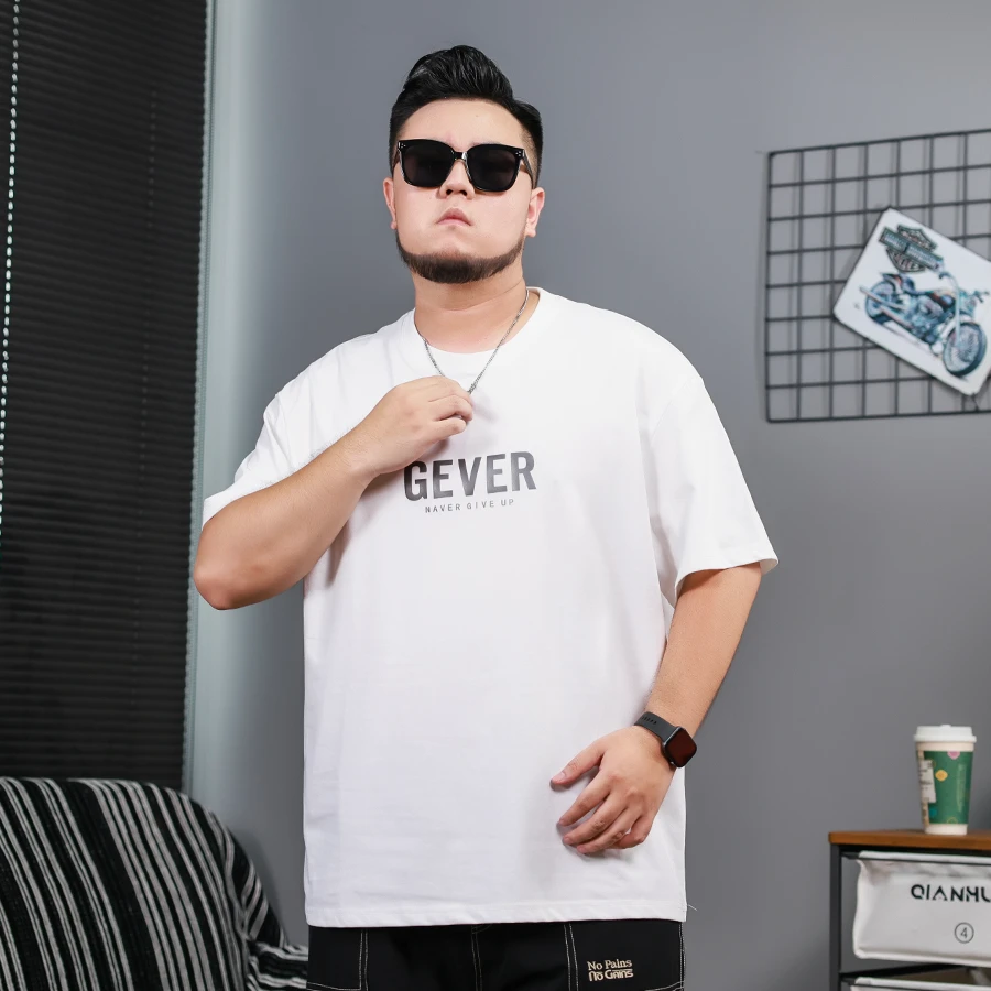 短袖大码宽松青年春夏夏季印花T恤潮流男士百搭加大PB420805