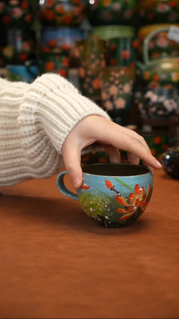 紫砂油画手绘釉下彩