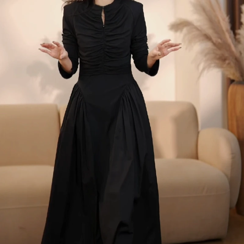 【可可专属】法式优雅时尚复古风高级气质女装连衣裙-ZX706