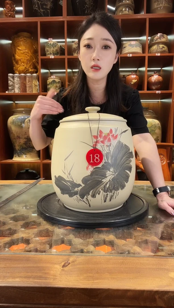 罐云南建水紫陶白泥缸@18