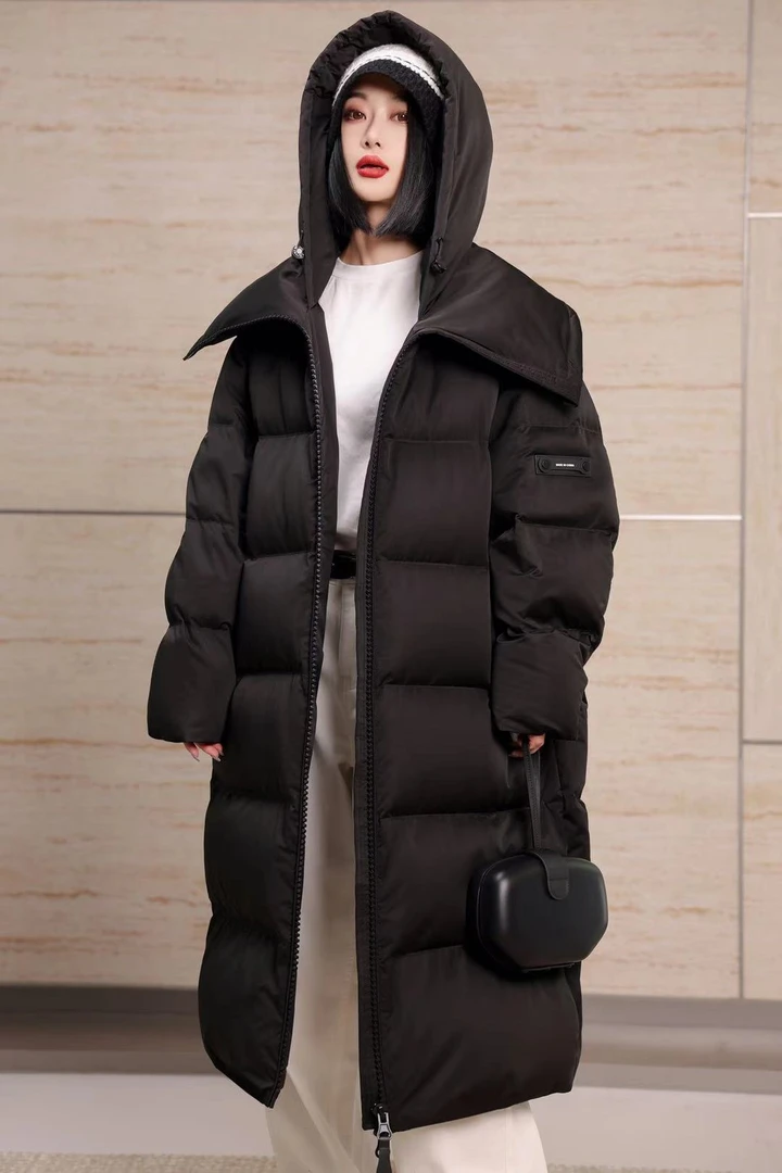 【嘿嘿骑士】红人上新雅丹风冬季长款羽绒服宽松轻柔白鸭绒外套yy