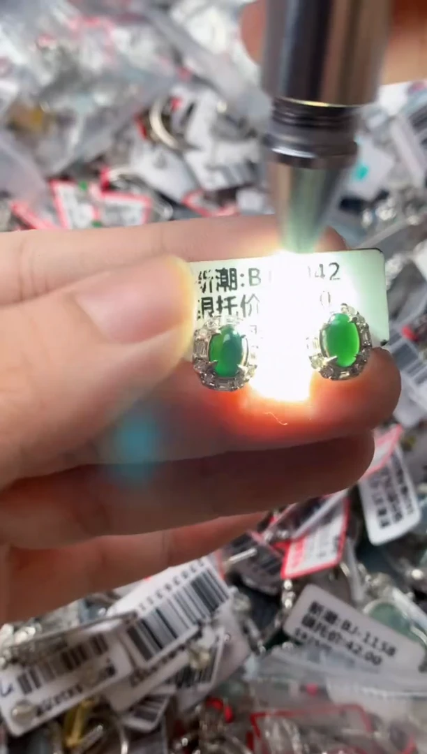 银S925镶嵌戒指翡翠天然A货缅甸翡翠