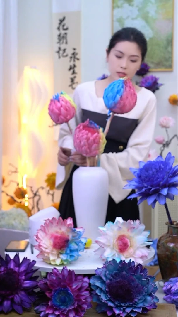 永生洋蓟浅彩虹3头4027