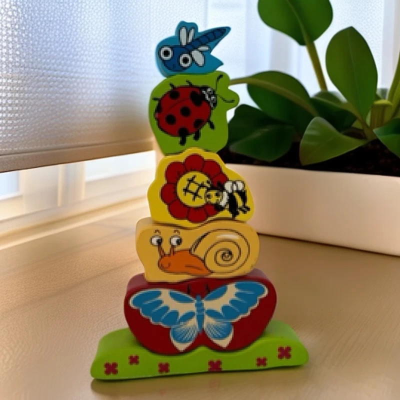 实木串珠益智玩具宝宝穿珠积木专注力训练早教益智