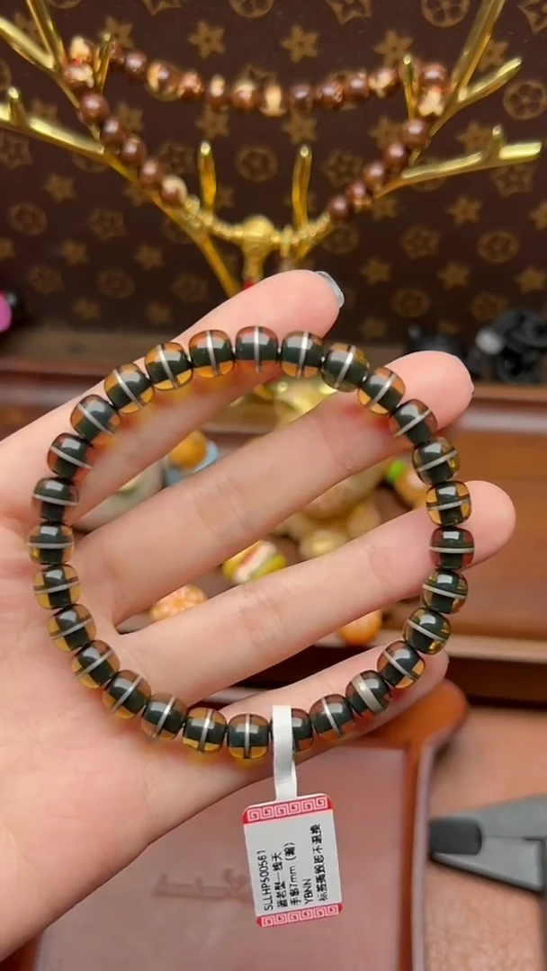 银S925镶嵌琥珀手链SLLHP500561