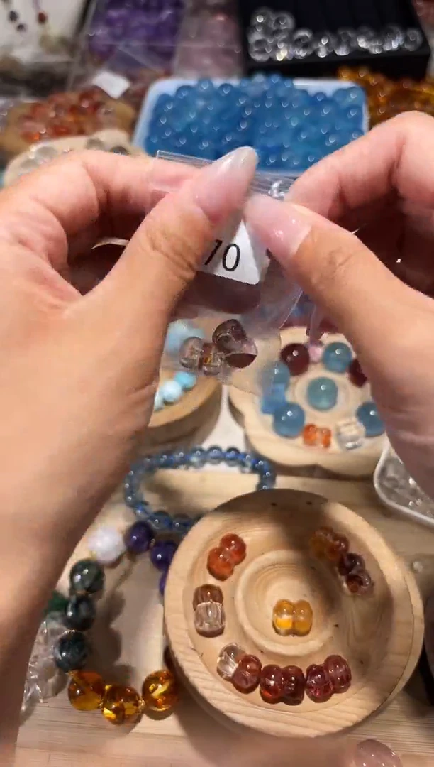 未镶嵌手串水晶印****窩S07胶花并蒂莲单颗