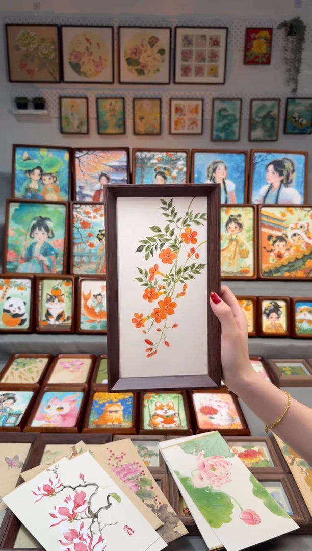 国画凌霄花 手绘国画27