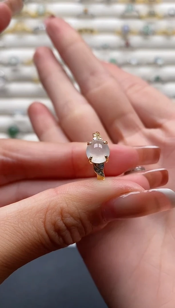 银S925镶嵌戒指翡翠44444444+8