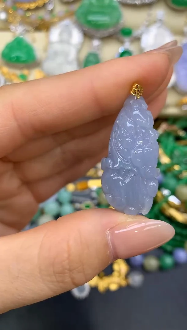 翡翠18K金镶嵌颈饰213-中国好珍宝