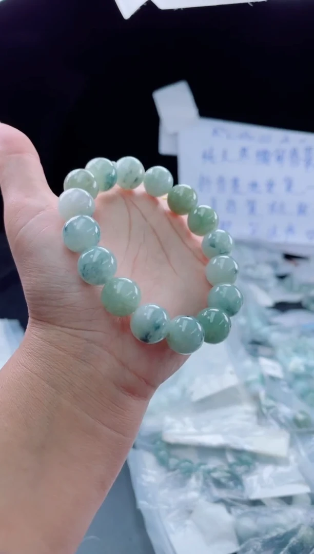 未镶嵌定制翡翠珠串13.6