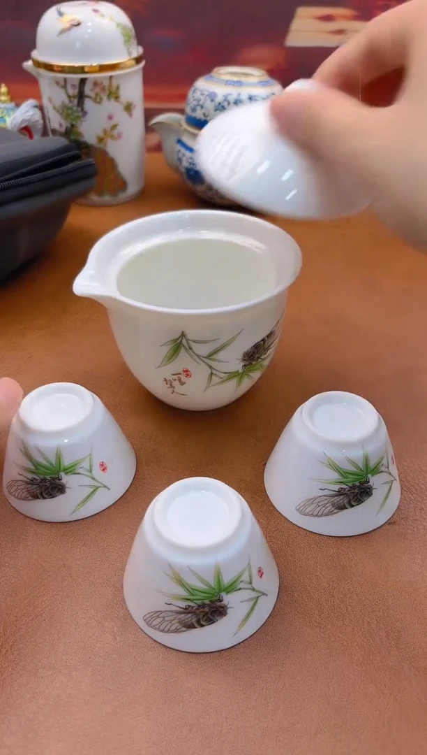 陶瓷茶具摆件旅行套组