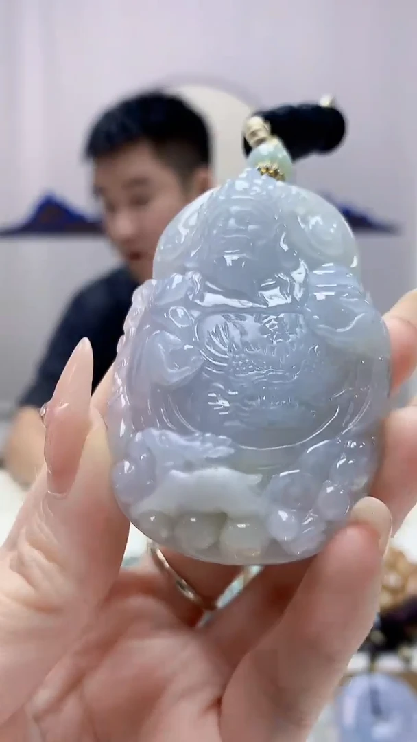 未镶嵌定制翡翠5028DD-毛货挂件财神150